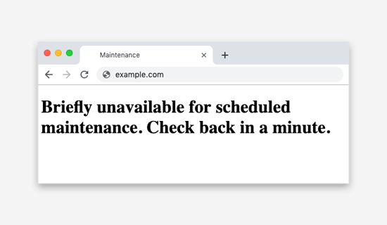 maintenance error wordpress
